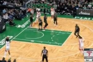  终于来了！阿门命中本赛季个人首记三分 此前10中0！