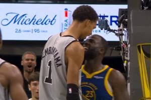  这球没算~文班空接暴扣对着追梦怒吼庆祝 追梦回喷双方小冲突